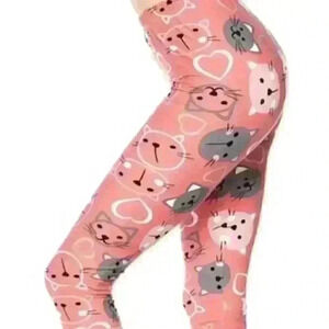 Cats/Kitty's Print Carpri Leggings OS Fitting Jean Size 0-14
